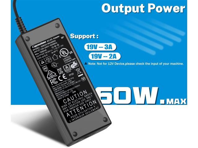 19V Laptop Charger for Gateway GWTN156-1BK GWTN156-1BL GWTN156-4BL GWTN156-5BK GWTN156-7BL GWTN156-7BK GWTN141-4BL GWTN141-4GR GWTN141-10BK...