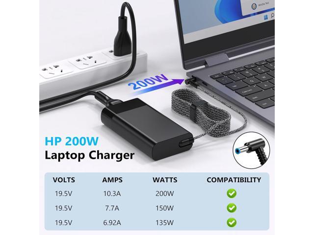 200W AC Adapter Laptop Charger Fit for HP OMEN Pavilion Gaming 15 15t 17 17t ZBook Fury Envy Studio 15 17 G3 G4 G5 G6 G7 G8 Series L73385-001...