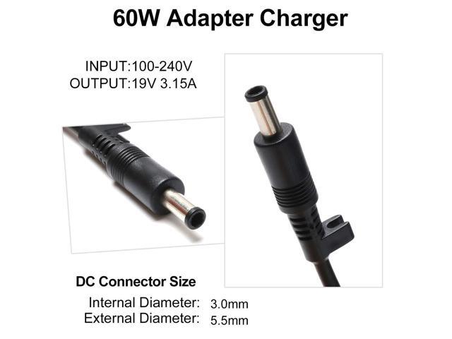 60W AC Adapter Charger for Samsung R440 R480 R530 R540 R580 N110 N120 N130 N140 N150 NP270E4E NP270E5E NP470R5E Laptop Power Supply Cord 19V 3.15A