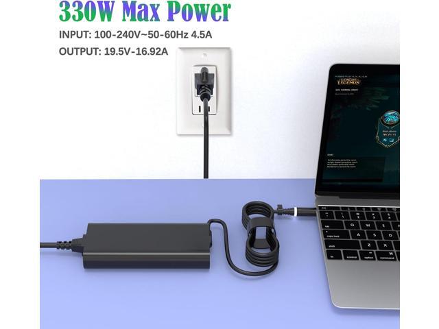 330W 19.5V 16.92A GaN AC Charger for Dell G16 7630 7620 G15 Alienwar X51 X17 R1 R2 M17 R3 R4 M18x R1 R2 R3 Area-51m R1 R2 ADP-330AB D DA330PM111...