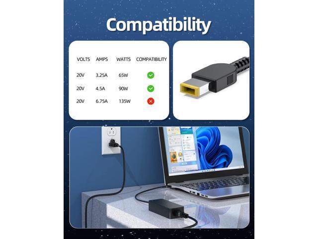 90W Charger Fit for Lenovo Thinkpad ADLX90NLC3A ADLX90NLC2A ADLX90NDC2A ADLX90NCC2A ADLX90NDC3A ADLX90NCC3A 0B46994 PA-1900-72 ADP-90XD B 00PC758...
