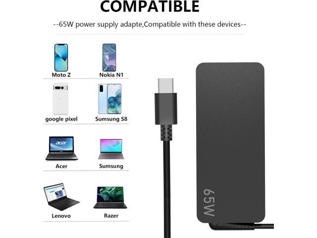 65W USB Type-C Charger Fit for Lenovo Thinkpad T14 T14S T15 T16 Yoga L13 7i L14 L15 E14 E15 X12 X13 R14 K14 Gen 1 2 3 4 ThinkBook 13S 14S 15 Plus...