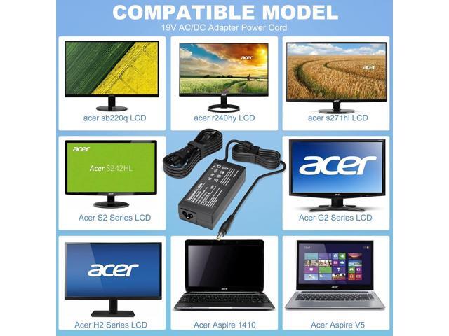 19V Power Cord for Acer Monitor SB220Q R240HY S230HL SA230 SB230 H236HL SB240Y SB270 SA270 S201HL S231HL S271HL S240HL S241HL G276HL Replacement...