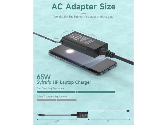 New Slim USB C HP Spectre X360 Charger, 65W Laptop Power Supply for HP 13-AC023DX 13-AE011DX 13-AK0015NR 13-AP0013DX, 12-A001TU 12-A001CY...