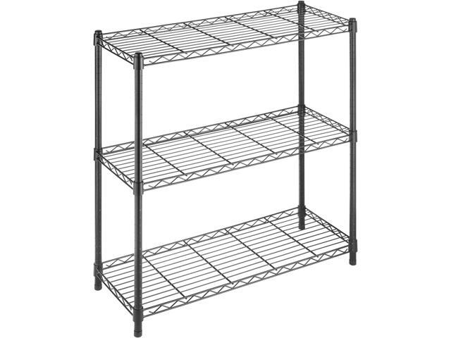 Whitmor 3 Tier Shelving Unit, Metal Shelving, Adjustable Wire Shelving