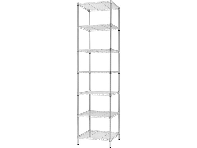 Finnhomy Heavy Duty 7 Tier Wire Shelving, 18x18x72 inches 7 Shelves Storage Rack with Thicken Steel Tube, Pantry Shelves for Storage, Adjustable...