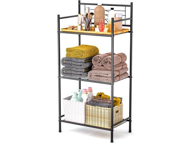 LEEDA 3-Tier Freestanding Multipurpose Storage Shelves Heavy Duty Metal Shelving Unit, Display Plants Flowers Bath Essentials, for Kitchen Bathroom...