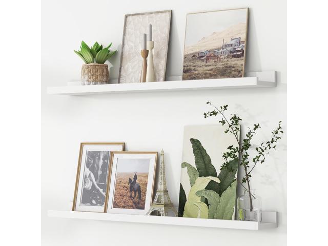 Picture Ledge Shelf, Floating Shelves for Wall, 36' W Set of 2, White