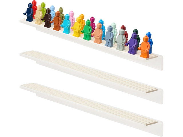 Tapeera 3-Pack Minifigure Display Shelves Compatible with LEGO, Acrylic Floating Shelf with Baseplate Studs, Building Bricks Wall Mount Organizer...