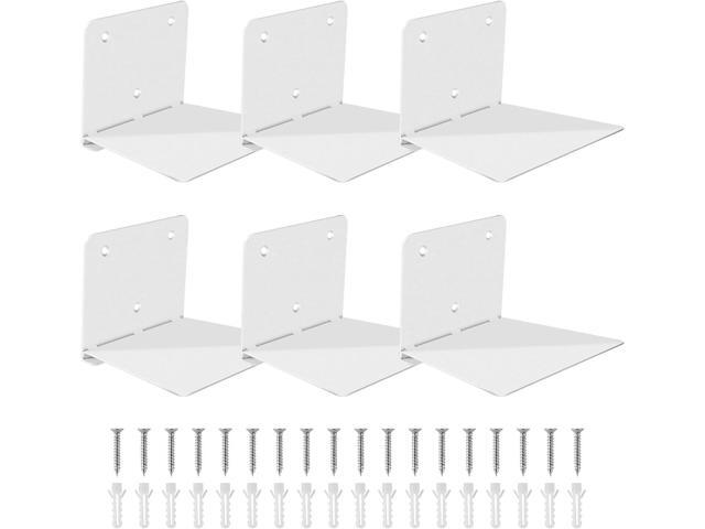 FENTEC Floating Book Shelves for Wall, 6 Pack White Floating Bookshelves