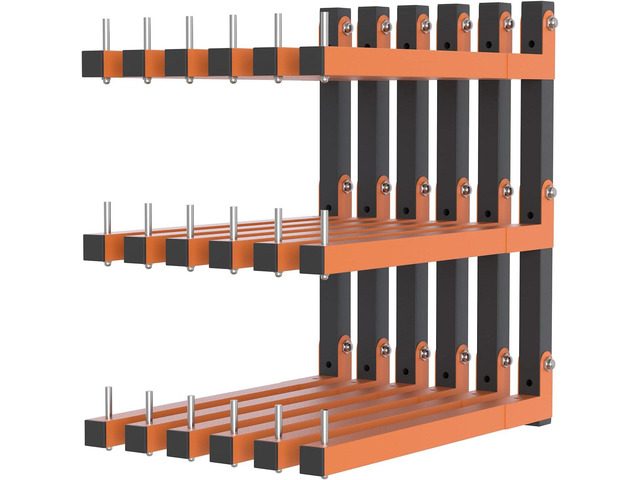 Lumber Rack Wall Mount, Lumber Storage Rack, Heavy Duty Wood Storage Racks with 9-Level System, 1080 lb Substantial Garage Wood Organizer, Orange...