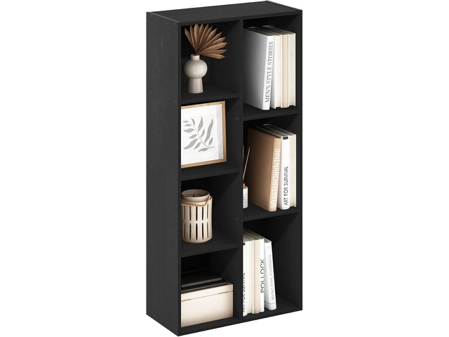 Furinno LUDER Book Shelf, 7-Cube Bookshelf, Bookcase with Open Shelves, 9.4 x 19.5 x 41.7, Easy Assembly, for Living Room, Bedroom, Home Office,...