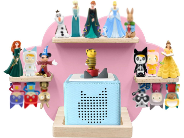 Taladad for TonieBox and Tonie Shelf Cloud,Tonies Storage for 12-20 Tonie Figures Characters Magnetic Wall Shelf for Tonies Toniebox, Charging...