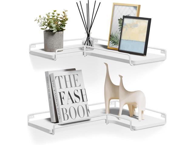 VASAGLE Corner Shelf Wall Mount Set of 2, Small Corner Floating Shelves