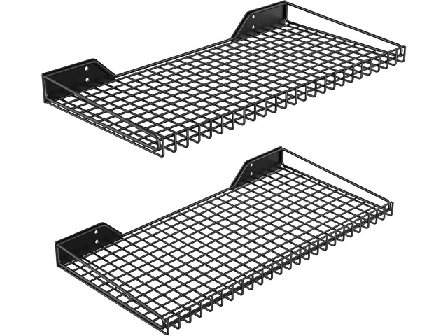 Ultrawall Wall Mounted Storage Shelf for Garage, 2 Pack Metal Shelf Rack