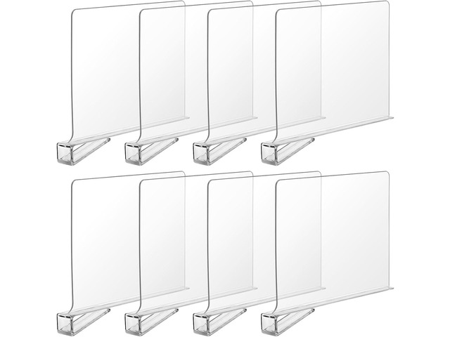Boao 8 Pcs Shelf Dividers for Closet Organization Acrylic Clear Shelf Divider Purse Organizer Handbag Separator Bookshelf Divider for Closet...