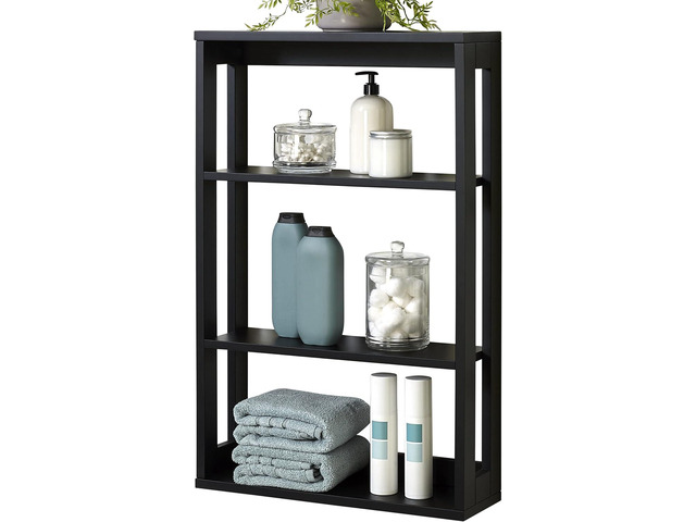 Zenna Home Wall Mounted Storage Shelf, Wood Space Saving Storage Organizer with 4 Shelves, Shelving Unit for Small Spaces like Bathroom and...