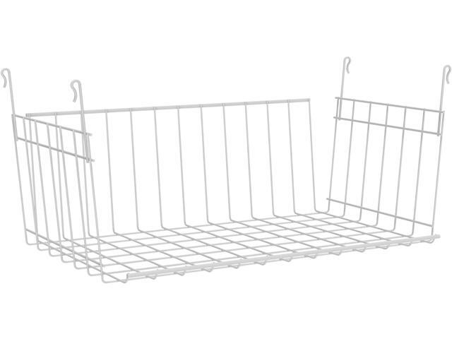 ClosetMaid Wire Hanging Shelf Basket for Storage, Organization in Closet or Pantry, No Assembly or Installation, Durable, White