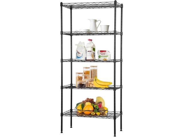 5 Tier Storage Shelves, Adjustable Wire Shelf Rack 21.5 x 11.6 x 47.6