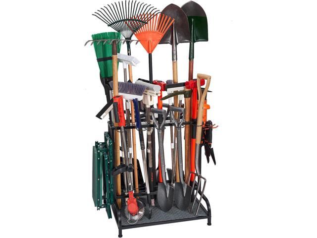 Garden Tool Organizer, Yard Tools Rack Holds 55 Long-Handled Tools/Rakes/Brooms for Garage Organization and Storage, Shed, Outdoor, Lawn,...