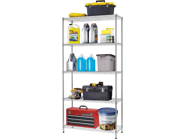FDW 14''Dx36''Wx72''H 5-Shelf Wire Shelving Large Storage Shelves Adjustable Metal Shelves Heavy Duty Height Commercial Grade Steel Layer Shelves...