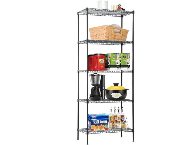 Metal Shelves 5-Tier Wire Shelving Unit 24' Lx 14' Wx 60' H Heavy Duty Storage Shelf Rack for Restaurant Garage Kitchen Laundry Pantry Storage...