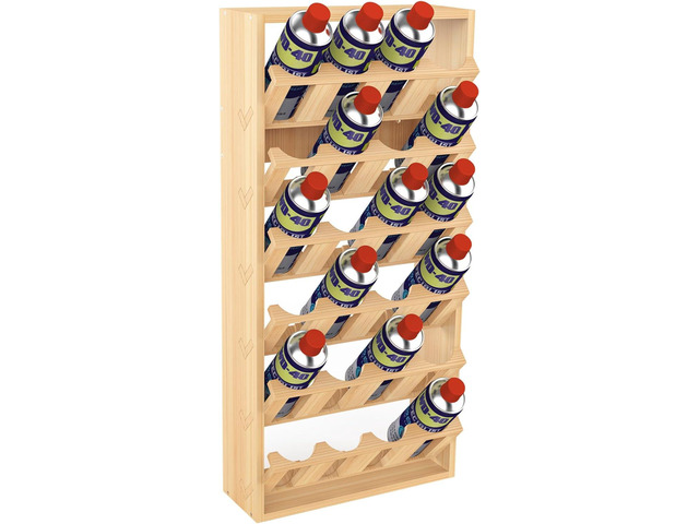6 Tier 24 Can Spray Paint or Lube Can Wall Mount Storage Holder Rack Lube Holder Organization Storage Rack Wood Shelf Case Organizer, 14.2' L x 5'...