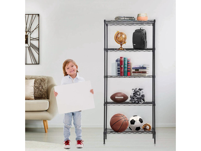 Storage Garage Organizer Metal Shelving Unit 5-Tier 24' Steel Utility Wire Storage Racks and Shelving 750Lbs Rust-Proof Storage Shelves, NSF...