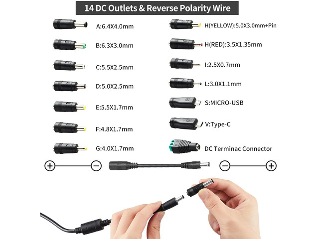 3V~24V 6A 144W Adjustable Power Supply 3V 5V 6V 9V 10V 12V 15V 18V 20V 24V Universal Variable Switching Power AC/DC Adapter,100V-240V AC to DC...