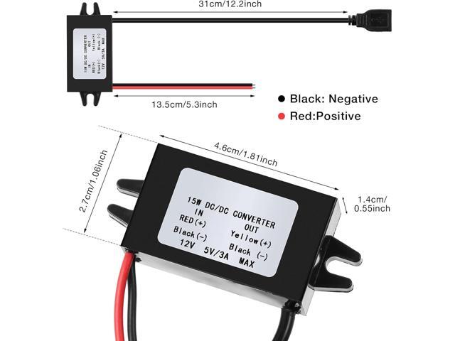 Weewooday 12v to 5v Dc Converter Buck Module USB Output Power Adapter Dc Car Power Converter Regulator(8 Pieces)
