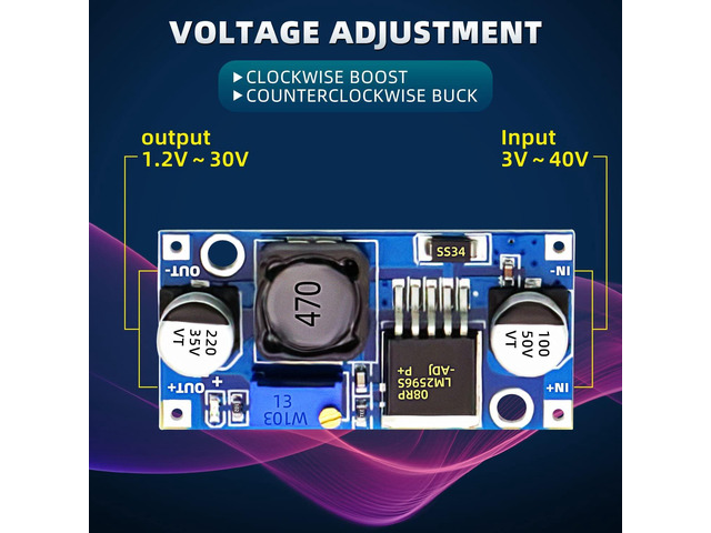 10 Pack LM2596 DC-DC Adjustable Buck Converter 3.0-40V to 1.5-35V Power Supply Step Down Voltage Regulator Module