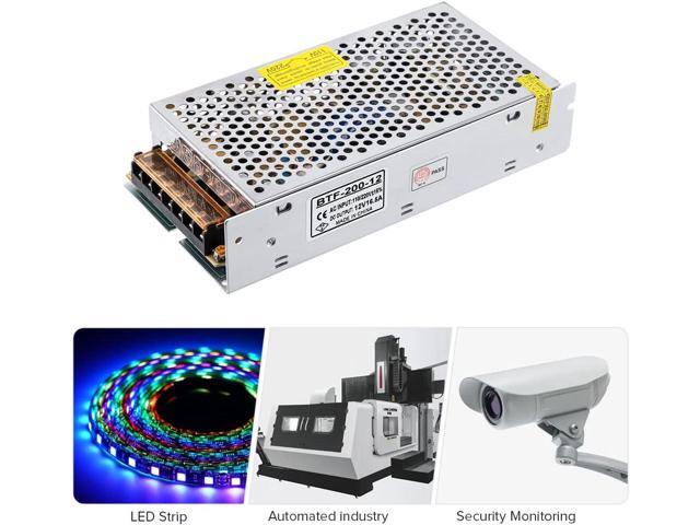 BTF-LIGHTING AC100-240V to DC12V16.5A Max198W Switching Power Supply Device Transformer Adapter Converter for LED Strip Module,CCTV Camera,Security...