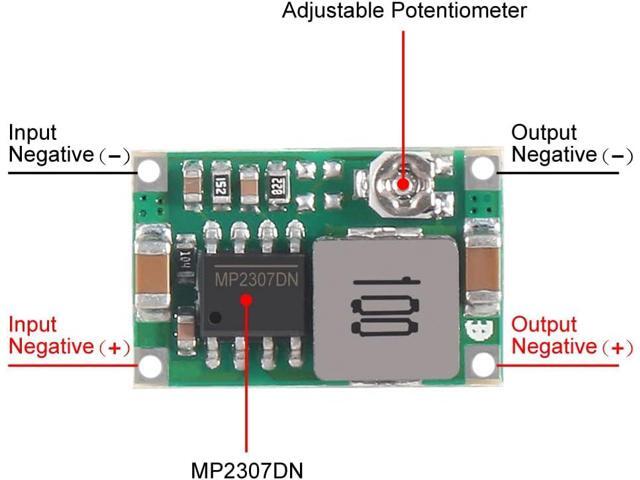 20pcs Mini 360 Buck Converter Mini 360 3A DC-DC Adjustable Voltage 4.75V-23V to 1V-17V Step Down Power Converter Mini360 Buck Module