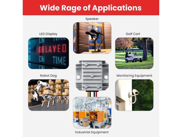 DC/DC 9-32V to 12V 5A MAX, 12V Voltage stabilized Converter Regulator with Quick Connection Cable, DC to DC Adapter Stabilizer