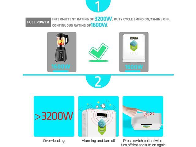 UMI 1600W Step Up Voltage 110v to 220v Converter, Heavy Duty Power Converter 110v to 220v, Power Transformer with Auto Mode, Step Up 110v to 220v -...