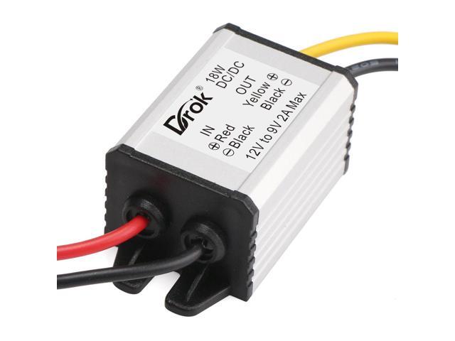 DROK 12V to 9V 2A 18W DC/DC Buck Power Converter Voltage Step Dowm Power Supply Waterproof