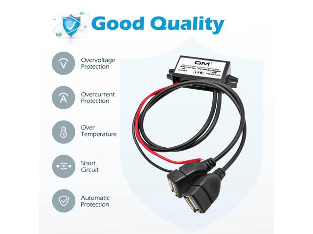 2-Pack 12V to 5V USB, Aideepen DC 12V 20V to 5V USB Adapter DC 12v to USB DC Buck Converter Module DC to DC Car Power Converter(Dual USB)