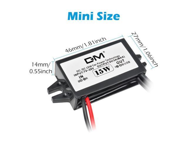 2-Pack 12V to 5V USB, Aideepen DC 12V 20V to 5V USB Adapter DC 12v to USB DC Buck Converter Module DC to DC Car Power Converter(Dual USB)