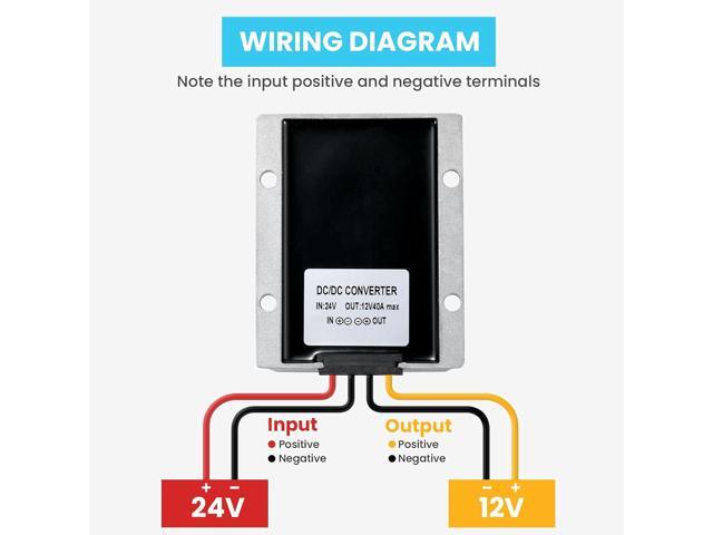DC to DC 24V Step Down to 12V 40A High Efficiency Voltage Converter Power Supply Transformer