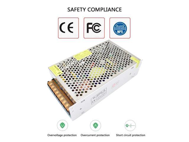 Switching Power Supply 110V/220V AC to DC 5V 40A 200W Transformer Converter for CCTV Camera, Security System, 3D Printer, Computer Project (5V 40A)