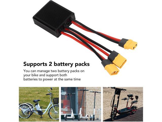 Dual Battery Connector, 20V-72V 40A Electric Bike, Double Battery Discharge Converter Adapter Batter Capacity in Parallel Equalization Module (40A)