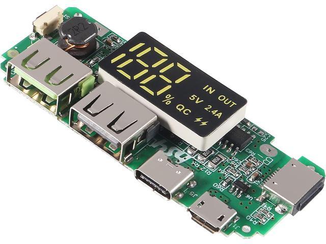 4pcs 18650 Charging Board Dual USB 5V 2.4A Mobile Power Bank Module 186 50 Lithium Battery Charger Board with Overcharge Overdischarge Short...