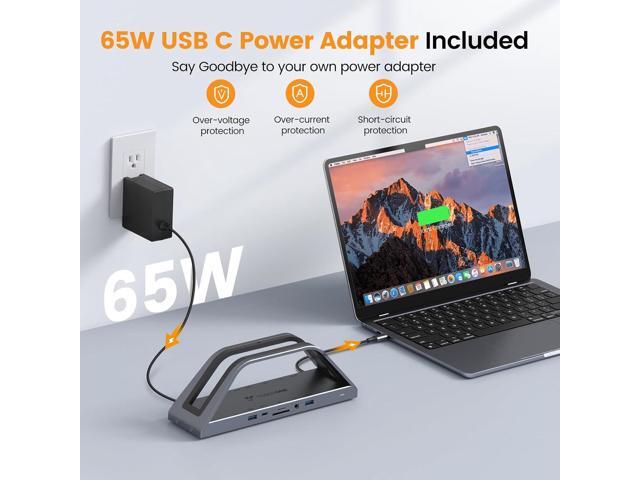 TobenONE 14-in-1 MacBook Pro/Air Docking Station Dual 4K Monitor, Vertical Laptop Docking Station Stand for Mac M1/M2/M3/M4 Pro/Max, USB C Dock...