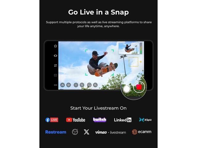 OBSBOT Tail Air NDI Streaming Camera 4K, AI Tracking PTZ Camera with Intelligent APP, Gesture Control, HDMI/USB-C/Wireless Webcam, Video Camera...