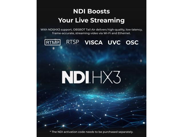 OBSBOT Tail Air NDI Streaming Camera 4K, AI Tracking PTZ Camera with Intelligent APP, Gesture Control, HDMI/USB-C/Wireless Webcam, Video Camera...