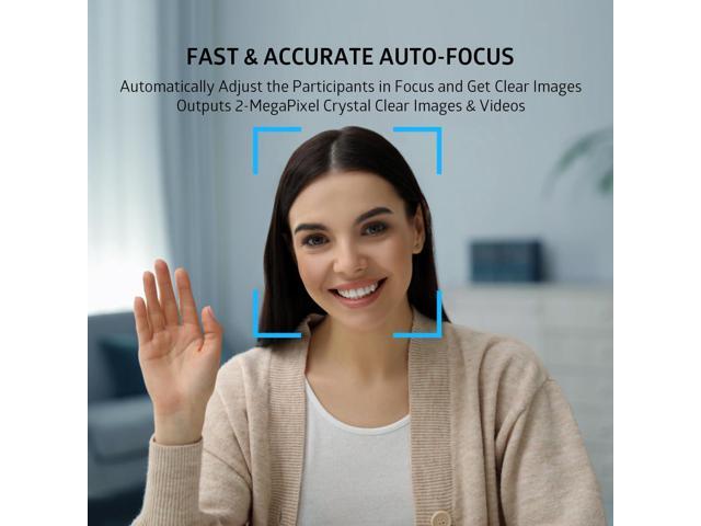 TOALLIN 1080P Auto-Focus Webcam with Dual Microphones, Computer Web Camera, 90° Wide Angle View Without Distortion, USB Webcam for Video Calls