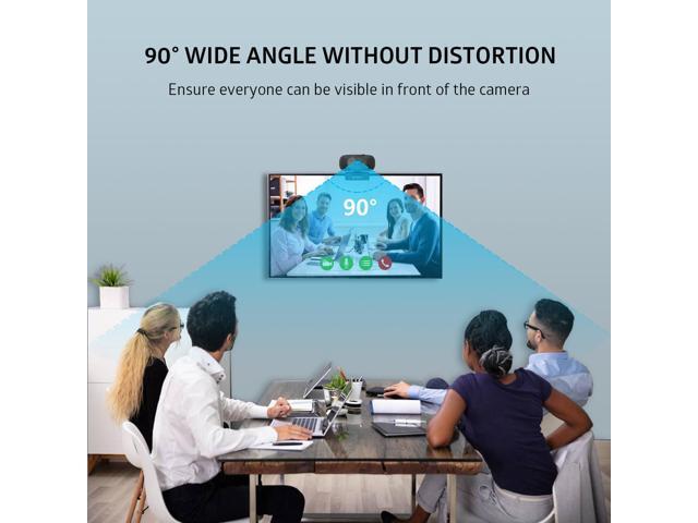 TOALLIN 1080P Auto-Focus Webcam with Dual Microphones, Computer Web Camera, 90° Wide Angle View Without Distortion, USB Webcam for Video Calls
