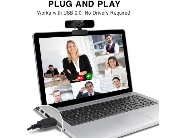 2K Webcam for PC, 85° View USB Computer Camera, with Noise Canceling Microphone & Privacy Cover, HD Web Cameras for Desktop Laptop Monitor Mac...