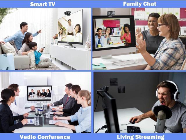 Full 1080P HD Webcam with Microphone, USB Webcam for Laptop and Desktop, External Webcam, Streaming PC Web Camera with Privacy Cover and Tripod,...