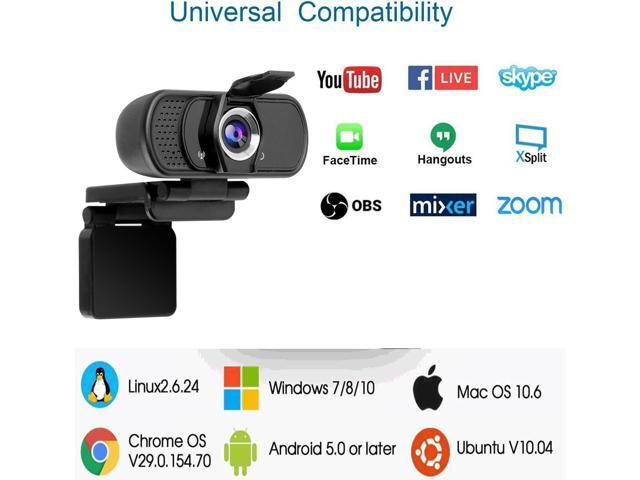 Full 1080P HD Webcam with Microphone, USB Webcam for Laptop and Desktop, External Webcam, Streaming PC Web Camera with Privacy Cover and Tripod,...